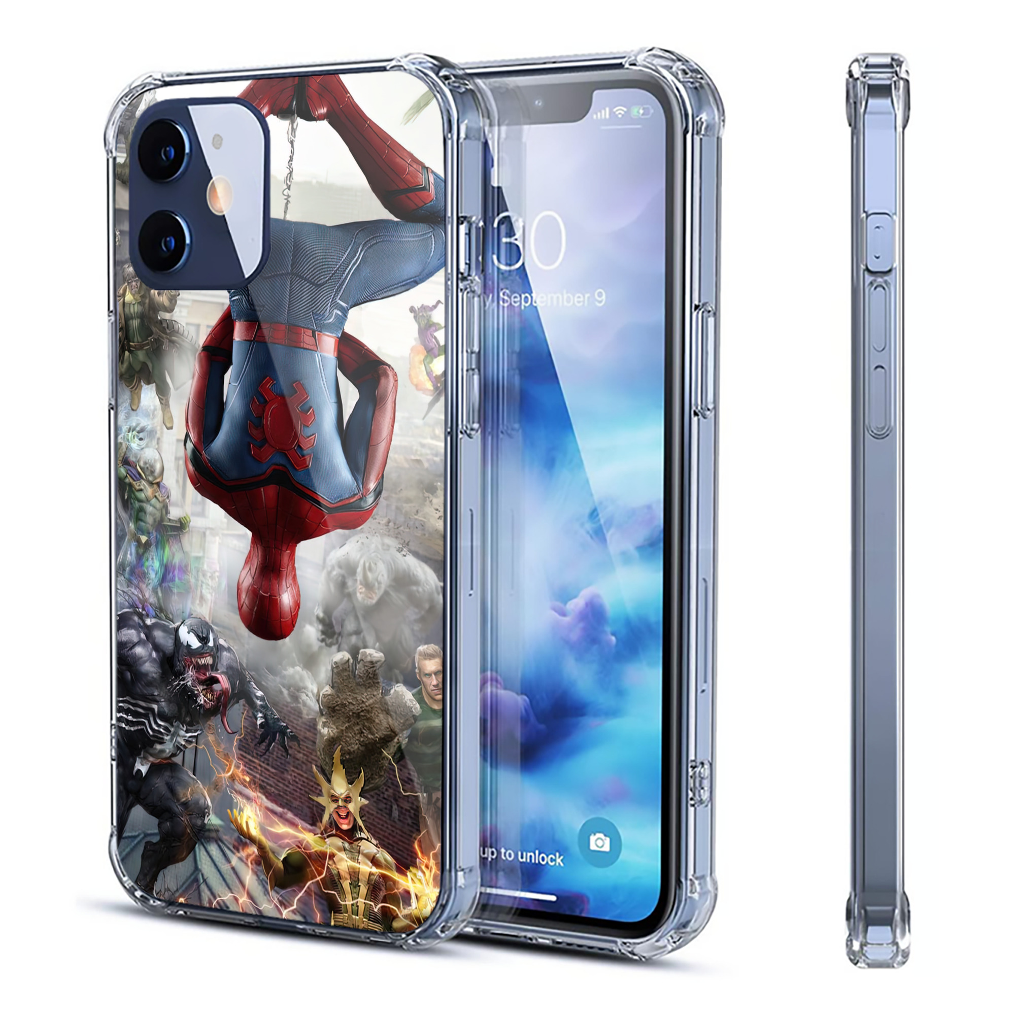 （画像用） Spider Man スパイダーマン 【iPhone 12シリーズ対応】透明スマホケース（クリアソフトケース）